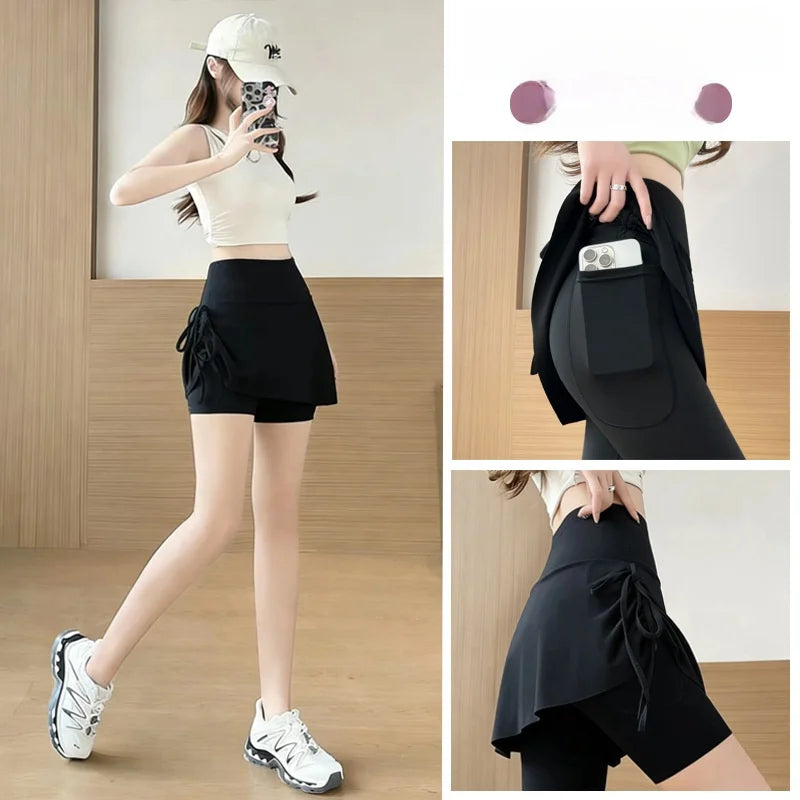Women Skirted Yoga Leggings Gym Pilates Daily Outdoor - View 7 | SAMAG