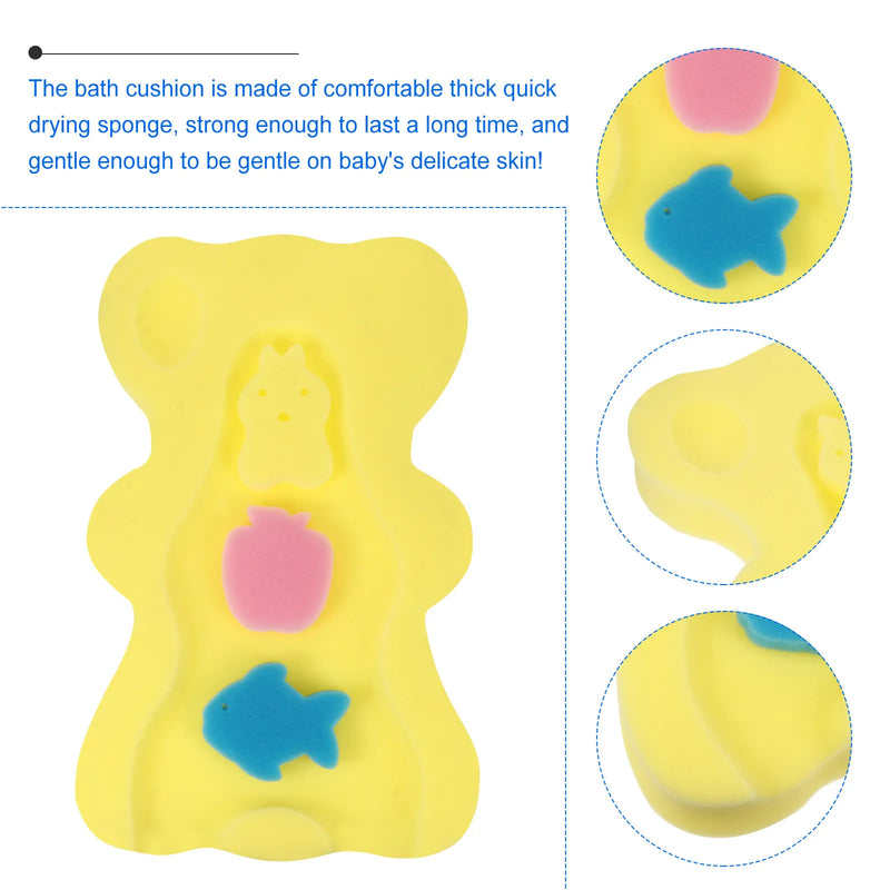 Baby Bath Sponge Infant Bath Cushion Slip Resistant Soft Non-Skid Skid Proof Bathing Mat Support Comfy Sponge Mat