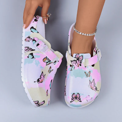 Women Indoor Slippers Mule Clogs Buttery Printing Nurse | SAMAG