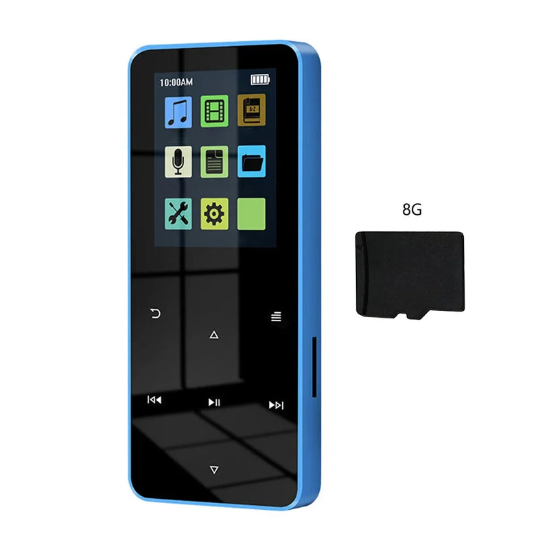 1.8 Inch TFT MP3 Player Touch Screen Bluetooth-compatible 5.0 Music Walkman USB 2.0 3.5mm Jack with E-book Recording for Student
