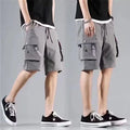 Black Hip Hop Cargo Shorts for Men's Summer Wide Leg | SAMAG