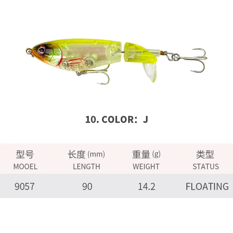 90mm 14g Rotating Tail Fishing Lures Flexible Whopper | SAMAG