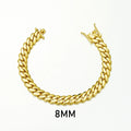 8 - 14mm Punk Rock Stainless Steel Rhombus Cuban MIami Link Chain Bracelets for Men Hip Hop Jewelry Gold - Visuel 10 | SAMAG