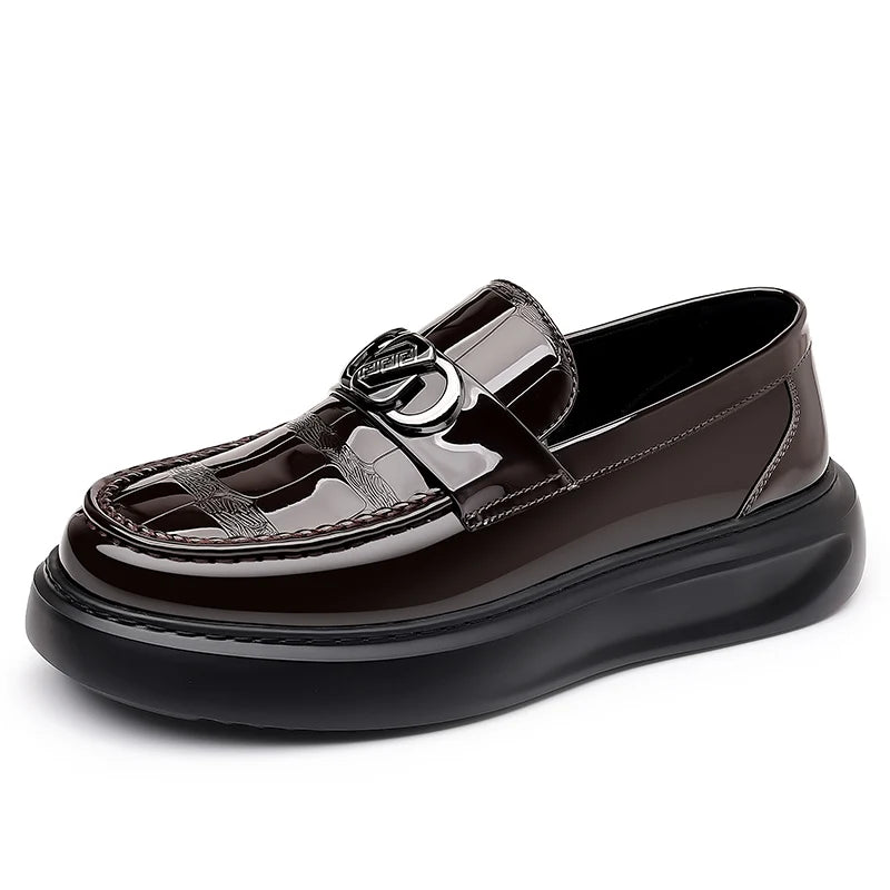 New Arrival Mens Driving Loafers Thick Bottom Summer Casual Shoes Leather Moccasins Breathable Slip on Boat Shoes Business Flats