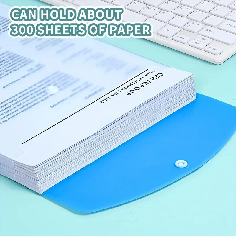 6/12pcs A4 11 Holes Binder Pocket Organizer Folders Transparent File Bag Document Pouch with Button Label for School Home Office