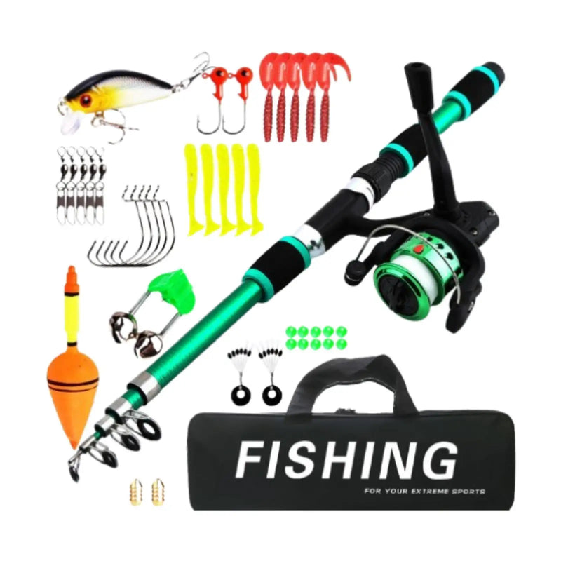 Compact Kids Fishing Rod Set with Reel Telescopic Pole - View 7 | SAMAG