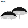 Selens 2pcs 84cm/33" Reflective Umbrella Softbox Black&Silver Lighting 2-in-1 kit for Photo Studio Photographic Light Adjustment