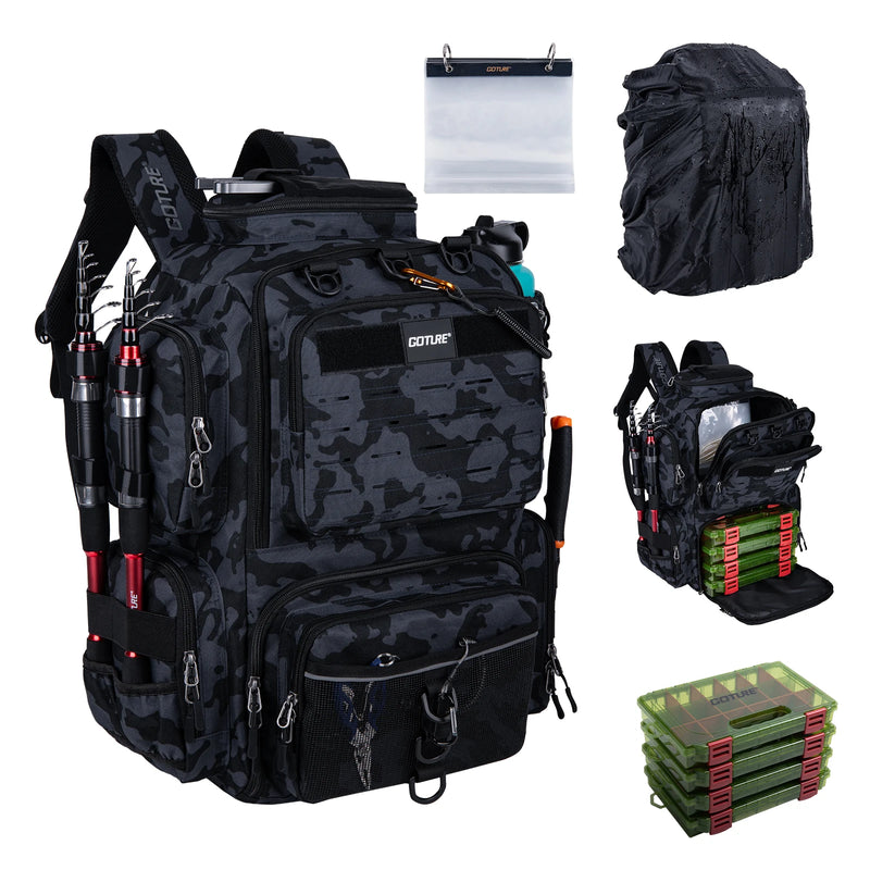 Goture 45L Large Fishing Backpack 900D Water - Resistant - View 7 | SAMAG