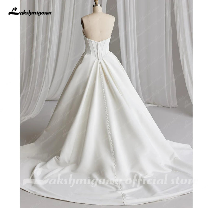 Lakshmigown Off The Shoulder Crepe Satin A - Line Bridal - View 2 | SAMAG