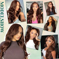 Body Wave Wig 46 Inches #4 Chocolate Brown Remy Hair 13x4 13x6 HD Transparent Lace Frontal Wigs Pre Plucked Human Hair For Women