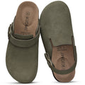Evshine Women Genuine Clogs Slippers Slip On Unisex Potato Shoes with Adjustable Strap Men Mules Arch Support Cork Footbed Clogs