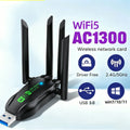 WiFi 5 Wireless Network Card 1300M Dual Band 2.4G&5GHz USB 3.0 High - Speed Adapter Driver Free For Desktop Laptop | SAMAG