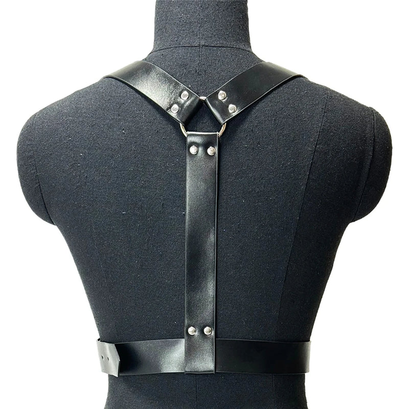 Fashion Wide PU Leather Waist Belt for Women Gothic Body Bondage Chest Harness Belt Harajuku Suspenders Clothing Accessories