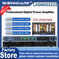 SenMicre LED450 4X450W 8Ohm Professional Digital Power Amplifier 4 Channel Sound Amplifier DJ Subwoofer AMP 4X1200W 4Ohm Class D