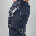 Fashion Street Y2K PU Leather Suspenders for Women Men Jeans Pants Leg Harness Decortive Belt Strap Fashion Apparel Accessories