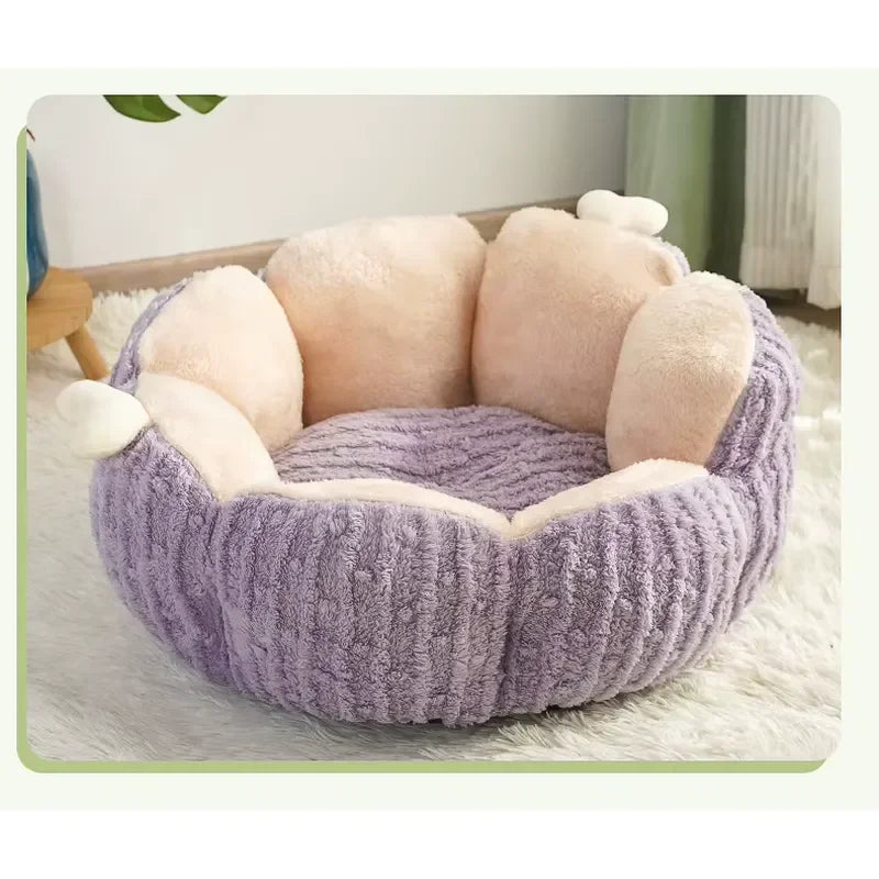 Autumn Cactus-Shaped Solid Pattern Thickened Fabric Cat Bed with Cave Design Sleeping Mat & Xuzhou Origin Pet House