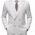 Fashion New Men's Leisure Boutique Business Banquet Solid Color Wedding Double Breasted Slim Fit Suit Blazers Jacket Pants