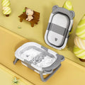 Foldable Baby Bath Tub Smart Temperature Display Newborn Tub Bear Shape Portable Shower Basin Infant Safe Bath Goods