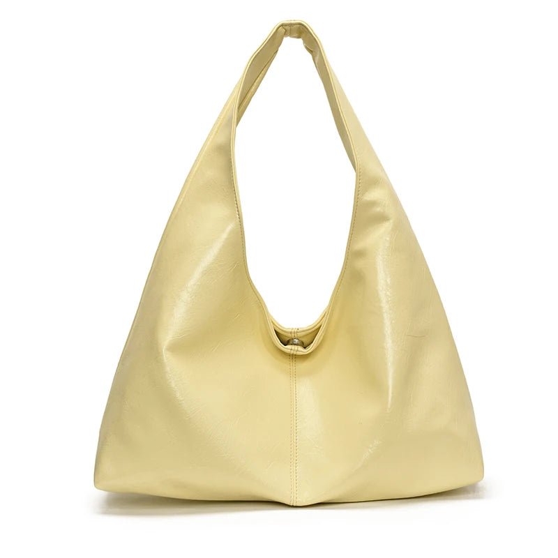 LEFTSIDE High-capacity Shoulder Bags for Women 2025 PU Leather Females Underarm Bag Lady Simple Hobo Bag Handbags and Purses