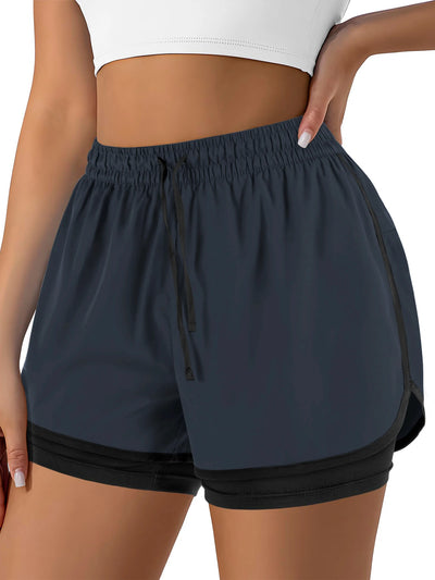 Women's Double Layer Running Shorts Quick Dry | SAMAG