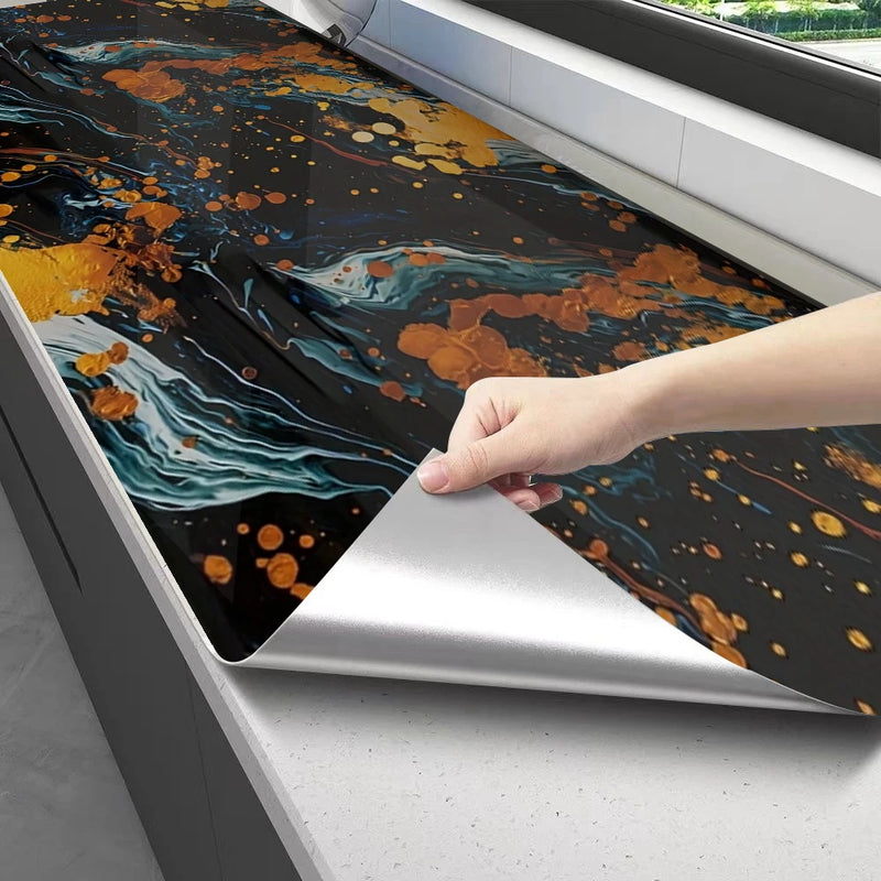 PVC 60cm waterproof marble self-adhesive wallpaper bathroom cabinet countertop contact paper waterproof wall sticker
