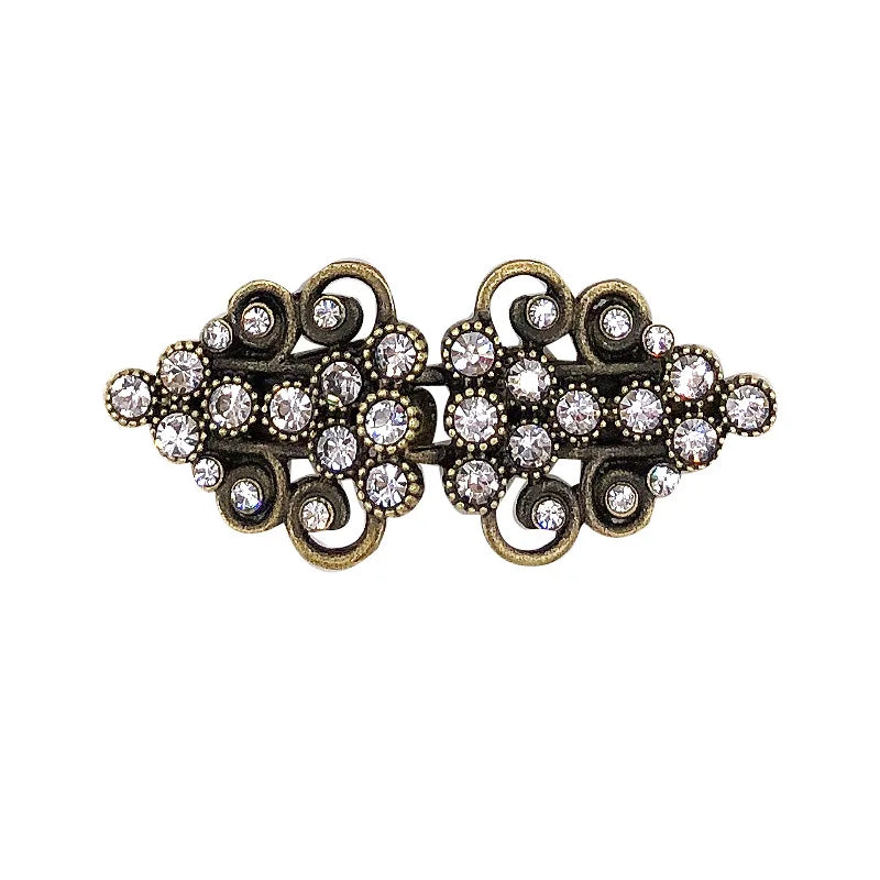 1 Pair Vintage Sweater Swirl Clip Cape Cloak Clips for Dress Retro Cardigan Clip Shawl Clasp Shirt Button Clip for Girl Women