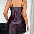 Sexy V Neck Heart Print Women Nightdress Summer Breathable Summer Sleepwear for Home and Party