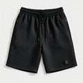 Men Waffle Knit Casual Shorts Drawstring Elastic Waist | SAMAG