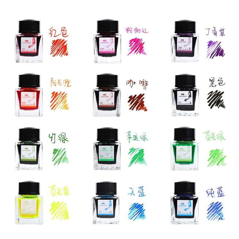 Jinhao Fountain Pen Chinese ink 30ml Color Glass Bottled Ink Writing Drawing ink Cartridge Office School Supplies Stationery