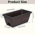 1/3 Pieces Window Box Planter Rectangle Plant Containers Decors with Drainage Holes Flower Pot Plant Pot for Outdoor Garden Home