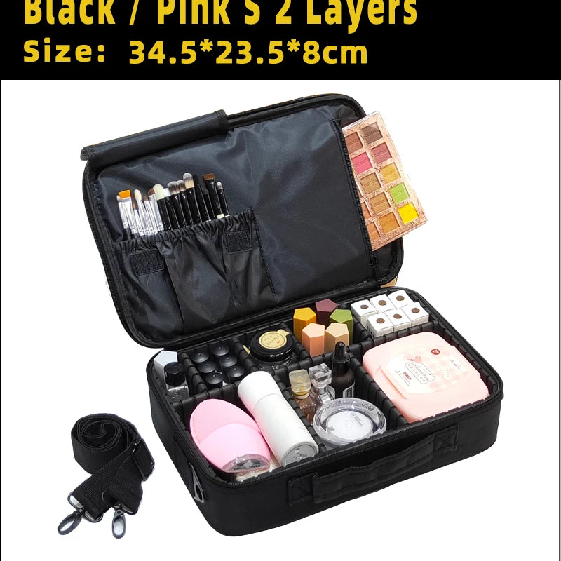 New Upgrade Large Capacity Cosmetic Bag Hot-selling Professinal Women Travel Makeup Case