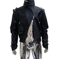Mauroicardi Spring Autumn Cool Windproof Short Black Faux Leather Jacket Men Zipper Chic Luxury Designer Clothes Streetwear 2025