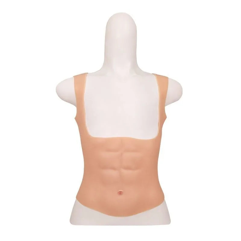 Silicone Muscle Shirt Women Abs Chest Cosplay Costume Fitness Props Fake Abs Six Pack Belly Sculpting Party Performance Clothes