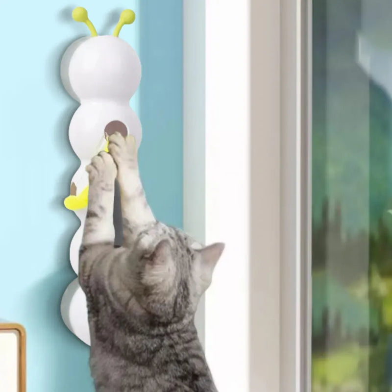 Interactive Caterpillar Cat Toy Motion Activated Teasing Stick with Feather Tail Rechargeable Intelligent Caterpillars Cat Toys