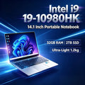 Intel i9 10980HK 14.1 Inch Laptop 8C 16T 2.4GHz 5.3GHz Max 16MB L3 45W 32GB RAM 2TB M.2 SSD Gaming Notebook Office Pro