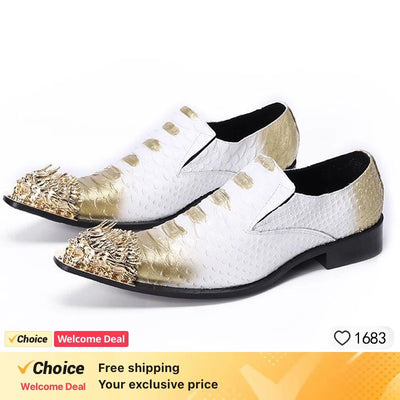 Cool Metal Toes Loafers Handmade Party Shoes Man Flats | SAMAG