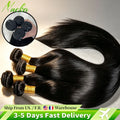12A Brazilian Long Straight Hair 1/3/4 Bundle Deals Unprocessed Virgin Human Hair Bundles Bone Straight Natural Black Color 10-38 Inches