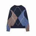 Women Fashion Argyle Sweater Women Female Lazy Style Pullover Female Spring Casual Long Sleeve Diamond Pattern Knit Sweater