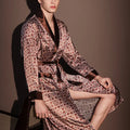 Men's Thin Bathrobe High Quality Nightrobes One-Piece Robe Male Loungewear Gents Spring and Autumn New Ice Silk Printed Pajamas
