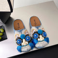 Women Chinese Style Lion Head Slippers Vintage Ethnic Open Toe Clogs Plush Warm Indoor Outdoor Casual Fashion Slide Footwear
