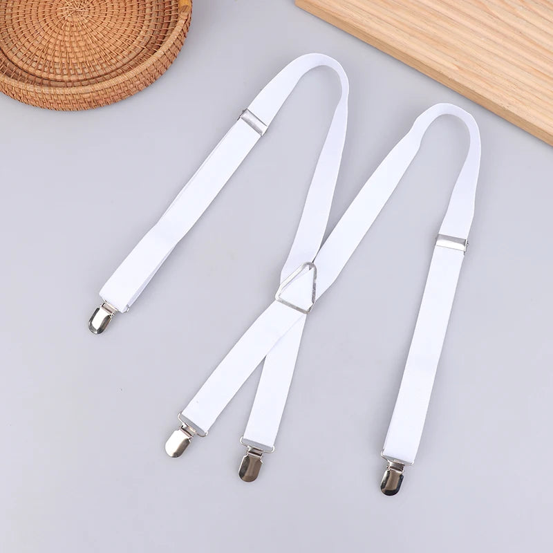 Elastic Adjustable Suspenders For Adults And Kids - Men Women Braces Set For Children Boys Girls Wedding - Visuel 12 | SAMAG