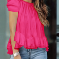 Plus size women's spring & summer simple fairy style puff - View 5 | SAMAG