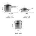 Titanium Camping Cookware Set with Folding Handles, Lightweight Portable Pot and Pan Set for Outdoor Hiking Backpacking Picnic