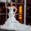 Customized African Ruffles Mermaid Wedding Dress Style - View 3 | SAMAG