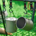 Titanium Camping Cookware Set with Folding Mug (420ml/750ml) and 750ml Pot, Lightweight Portable Outdoor Kit for Hiking Backpack