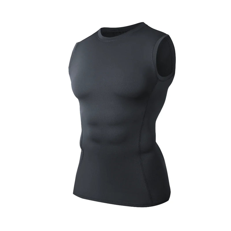 Men's Sleeveless Compression Vest Tight Fit Quick Dry Breathable Moisture Wicking Summer Gym Fitness Sports Tank Top