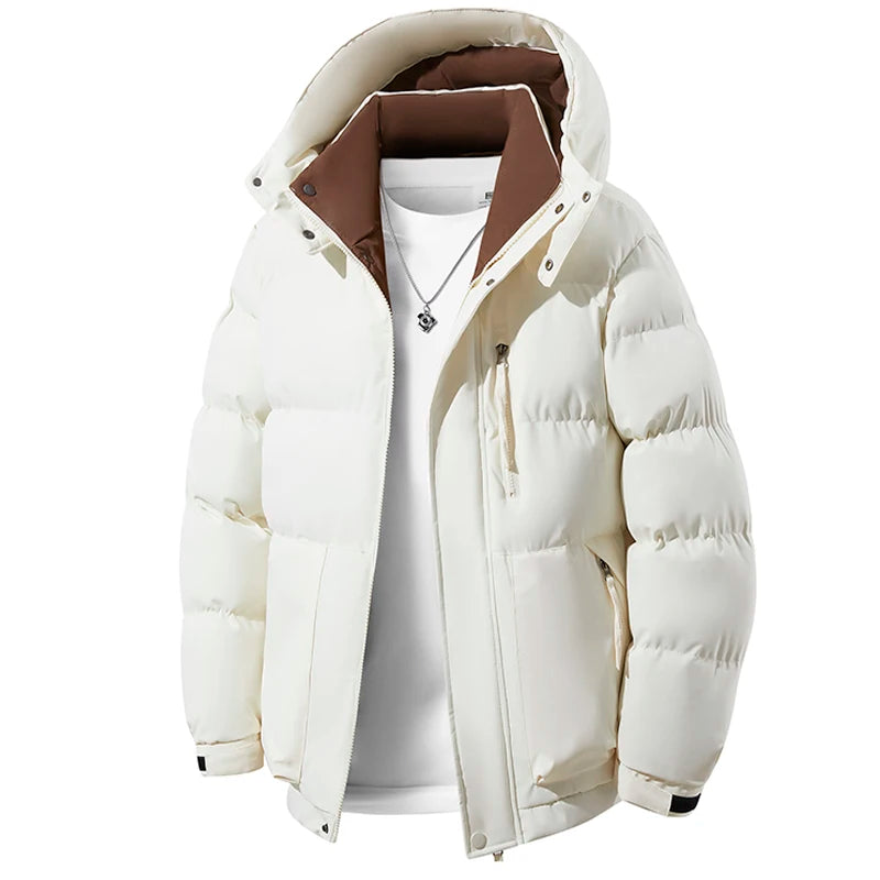 Men's Jacket Stand Collar Mens Parka Winter New Down Jacket Fleece Warm Jackets Men Business Leisure Coat Baseball Coats 3568
