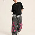 UP.THE Men Baggy Wide Leg Jeans, Vintage Washed Black | SAMAG