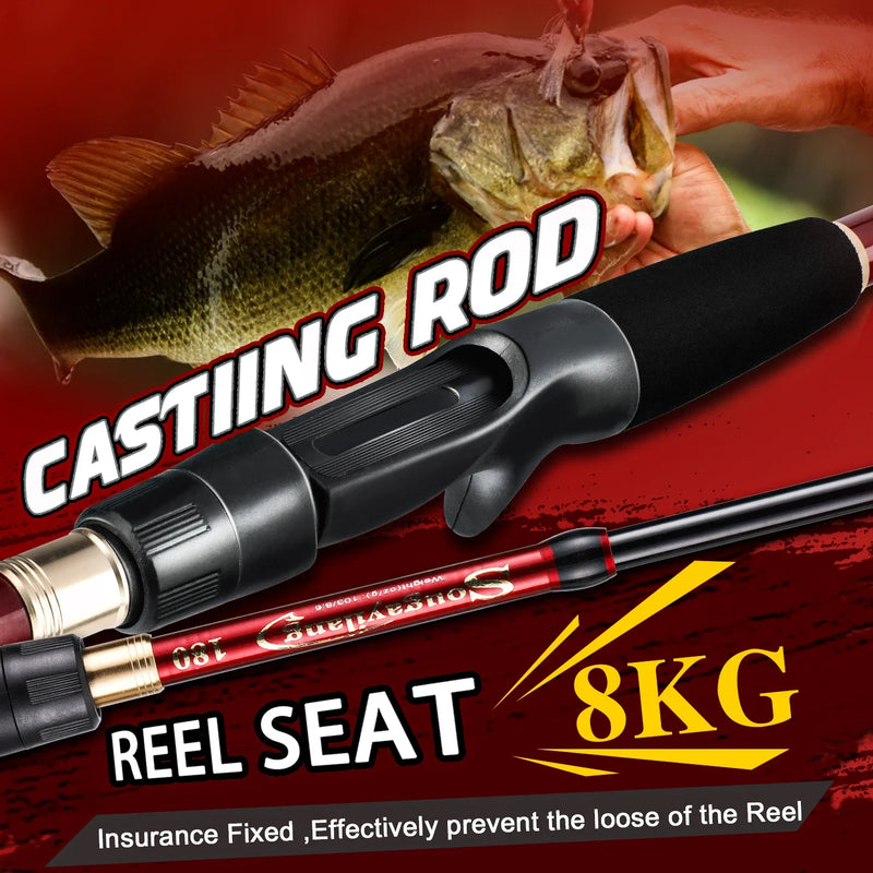 Sougayilang Casting Fishing Rod Combo High Carbon Telescopic Rod and Baitcasting Reel with Lure Line Max Drag 8kg for Bass Trout