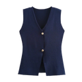 Knit Sleeveless Vest Woman Button New Spring Cropped - View 9 | SAMAG